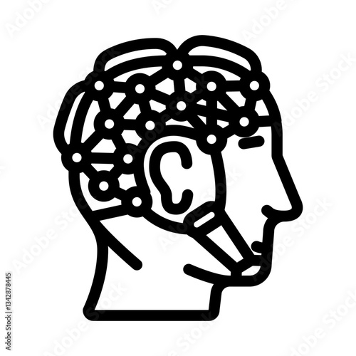 eeg procedure neurologist line icon vector illustration