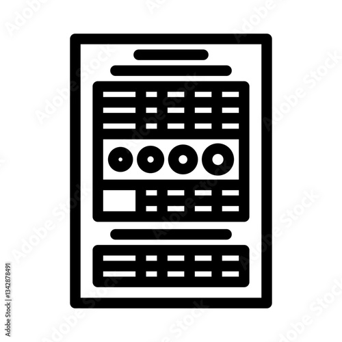 neurological chart line icon vector illustration