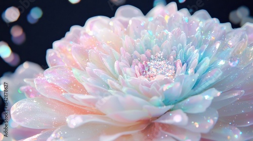 Delicate Pastel Flower with Sparkling Petals and Dreamy Background