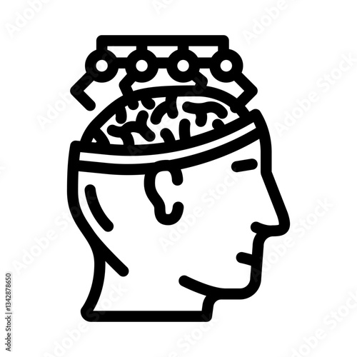 neurosurgery health line icon vector illustration