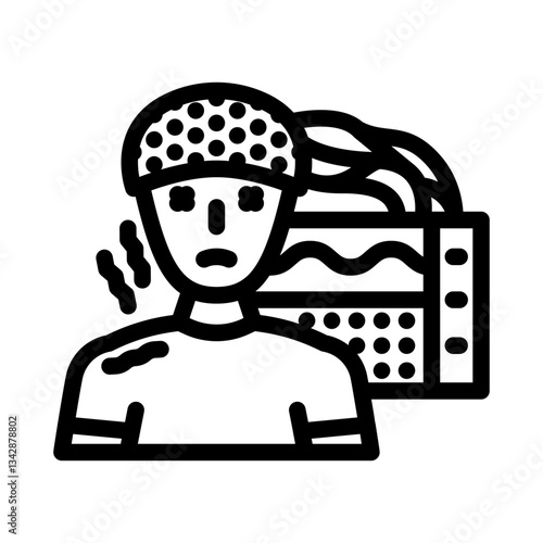 seizure diagnosis neurologist line icon vector illustration