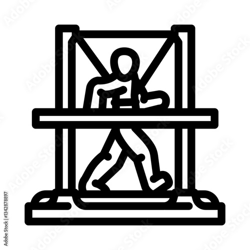 neurological rehabilitation line icon vector illustration