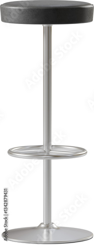 3D black bar stool