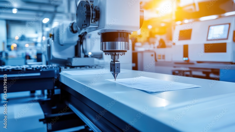 Industrial Robotic Arm in a Modern Factory Industrial Robotic Arm in a Modern Factory