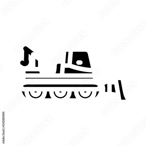 snow groomer machine ski resort glyph icon vector illustration