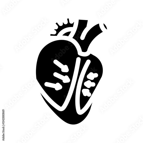 cardiomyopathy cardiology disease glyph icon vector illustration