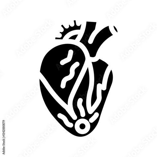 heart failure cardiology disease glyph icon vector illustration