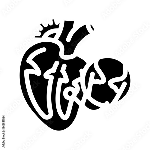endocarditis cardiology disease glyph icon vector illustration