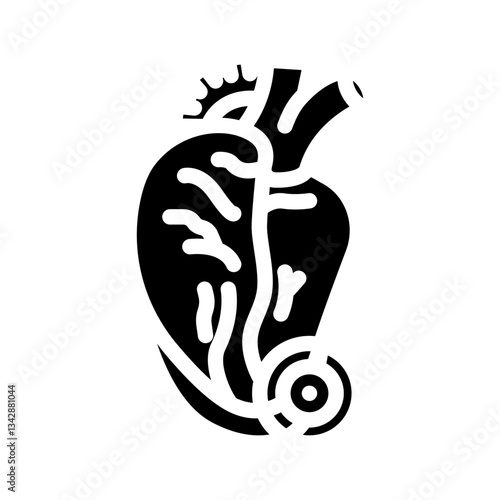 pericarditis cardiology disease glyph icon vector illustration