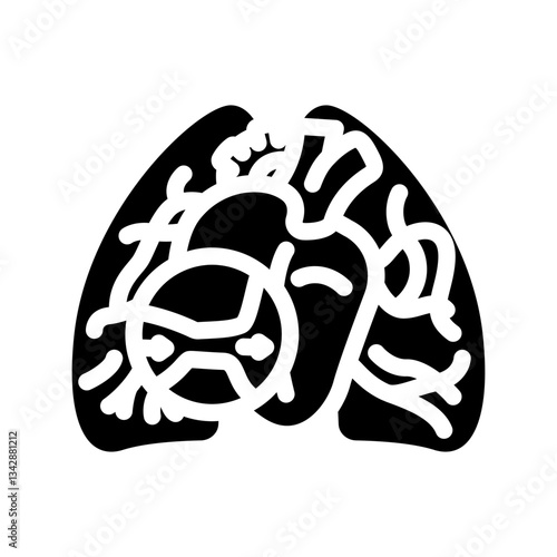 pulmonary hypertension cardiology disease glyph icon vector illustration