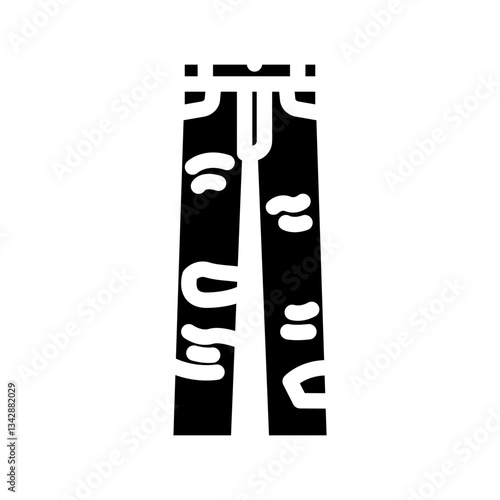 distressed jeans diy fashion handmade glyph icon vector illustration