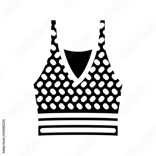 crocheted top diy fashion handmade glyph icon vector illustration