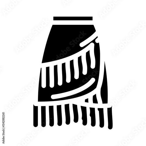 fringed skirts diy fashion handmade glyph icon vector illustration