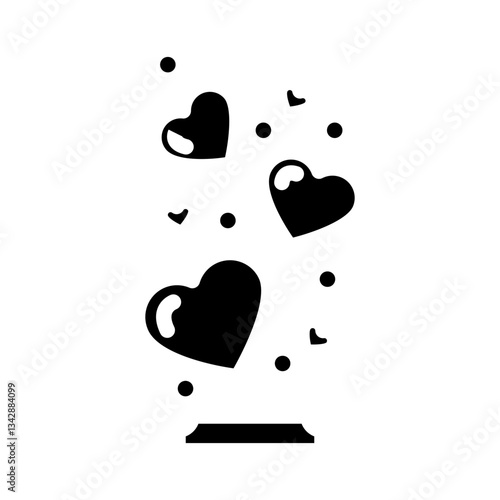 fly heart glyph icon vector illustration