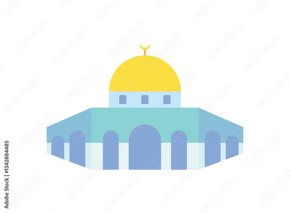 Illustration of an Mosque Islamic Flat Illustration of an Mosque Islamic Flat