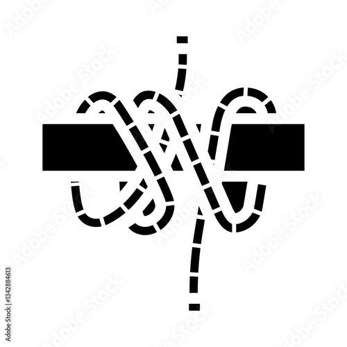 rolling hitch nautical knot glyph icon vector illustration