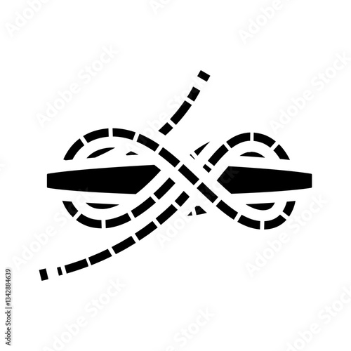 cleat hitch nautical knot glyph icon vector illustration