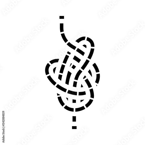 stopper knot nautical glyph icon vector illustration