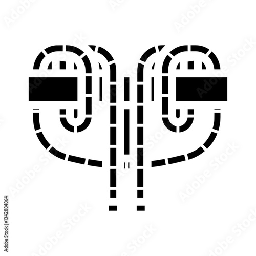 prusik knot nautical glyph icon vector illustration