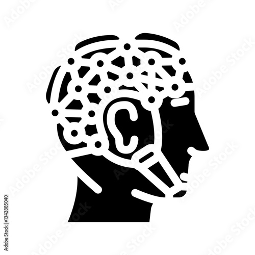 eeg procedure neurologist glyph icon vector illustration