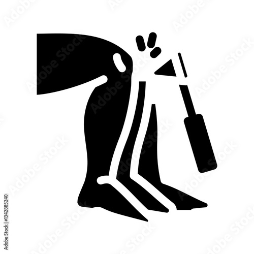 reflex testing neurologist glyph icon vector illustration