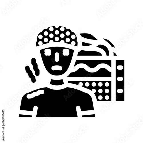 seizure diagnosis neurologist glyph icon vector illustration