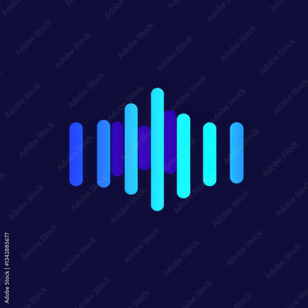 Fototapeta premium Abstract Neon Audio Waveform Visualization: A vibrant digital art piece depicting