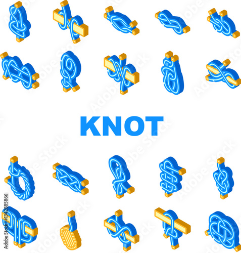 nautical knot marine ship icons set vector