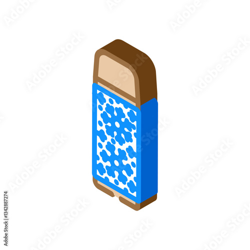 thermos flask snowflakes ski resort isometric icon vector illustration