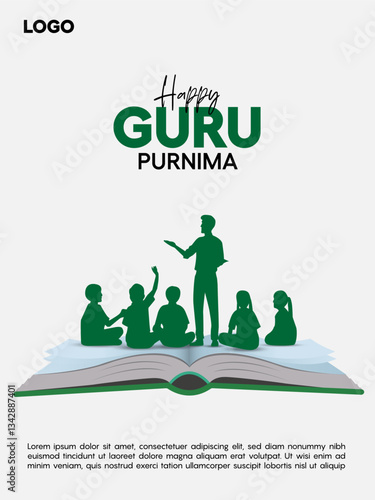 new Happy guru Purnima guru and shishya teaching . god abstract Vector Illustration design.