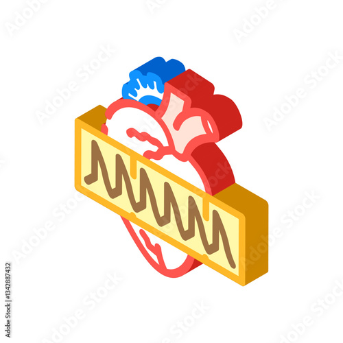 ventricular tachycardia cardiology isometric icon vector illustration
