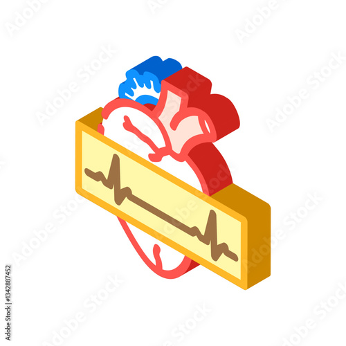 bradycardia cardiology disease isometric icon vector illustration