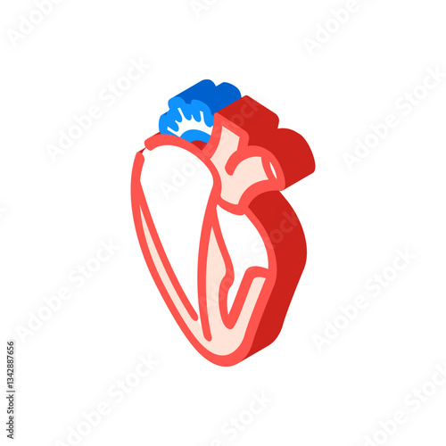 hypertrophic cardiomyopathy cardiology isometric icon vector illustration