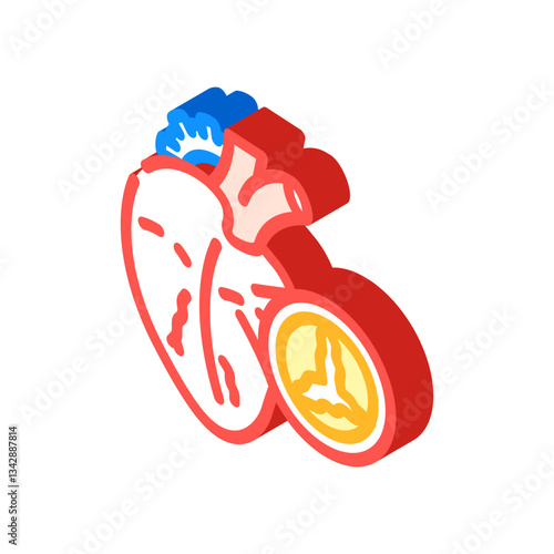 heart valve disease cardiology disease isometric icon vector illustration