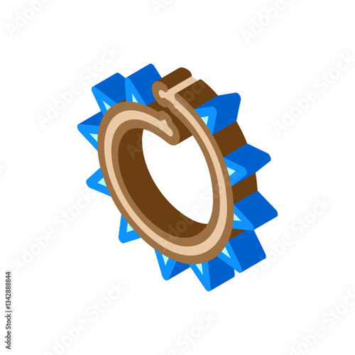 spikes accessories diy fashion handmade isometric icon vector illustration
