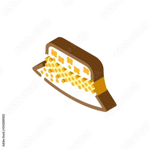 embellished hat diy fashion handmade isometric icon vector illustration