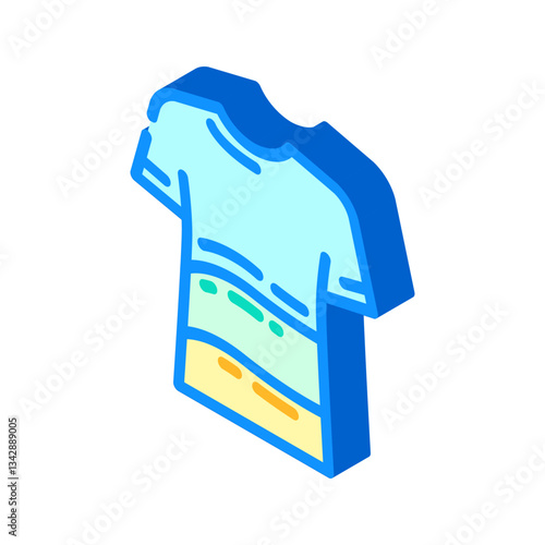 dip dye shirt diy fashion handmade isometric icon vector illustration