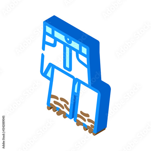 frayed hems jeans diy fashion handmade isometric icon vector illustration