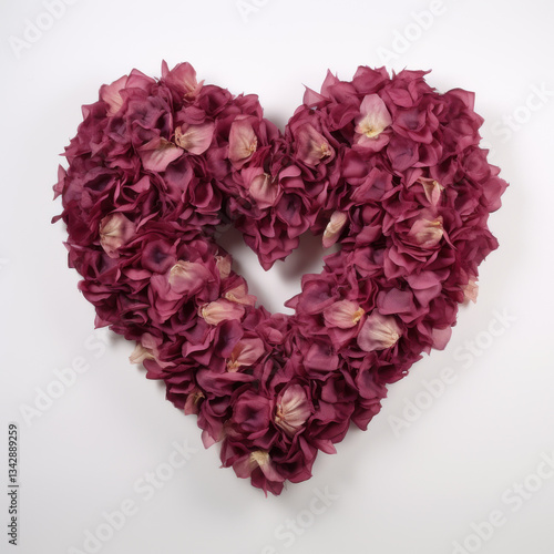 Wallpaper Mural beautiful heart shaped floral arrangement made of deep pink and light pink petals, symbolizing love and affection. This decorative piece is perfect for romantic occasions and celebrations Torontodigital.ca