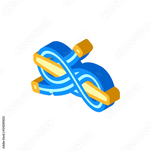 cleat hitch nautical knot isometric icon vector illustration