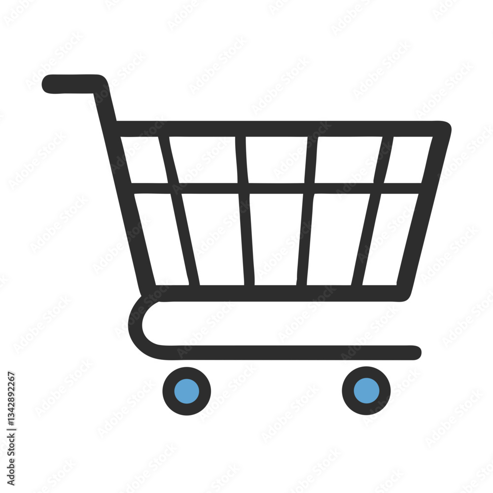 Empty shopping cart icon for retail and e-commerce Empty shopping cart icon for retail and e-commerce