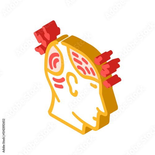 headache diagnosis neurologist isometric icon vector illustration