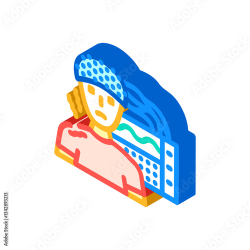 seizure diagnosis neurologist isometric icon vector illustration
