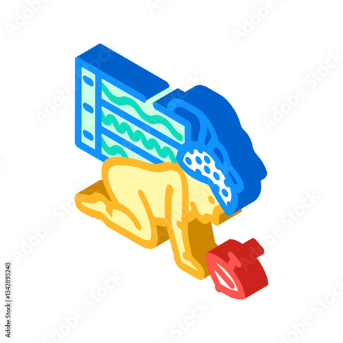 pediatric neurology neurologist isometric icon vector illustration