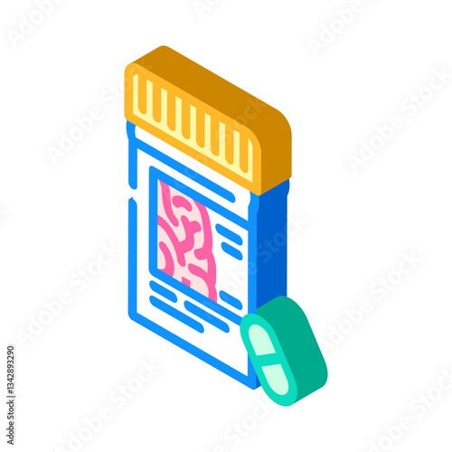 neurological medication isometric icon vector illustration