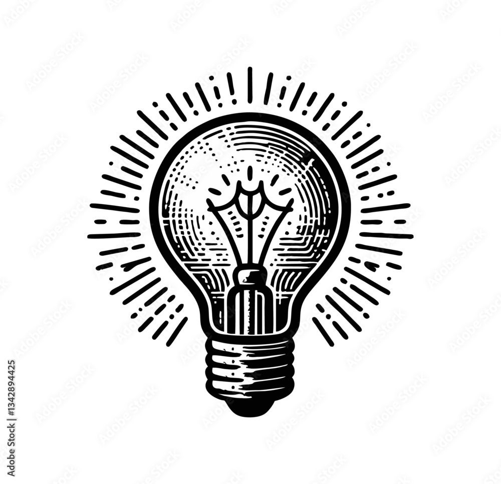 Bulb light engrave logo icon design illustration Bulb light engrave logo icon design illustration