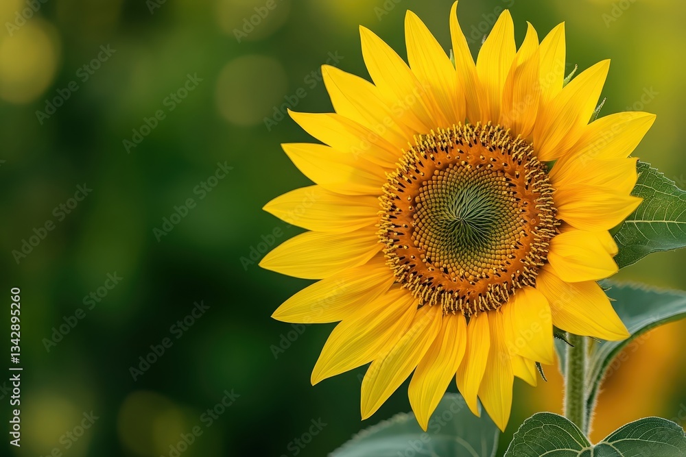 Fototapeta premium A close up image of a vibrant yellow sunflower flower