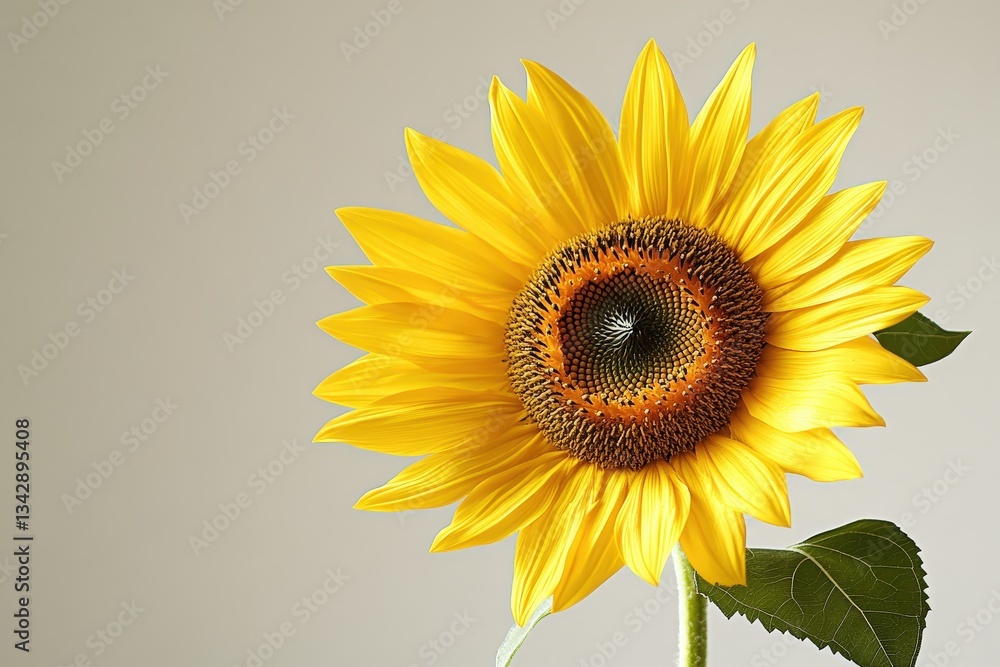 Obraz premium A vibrant yellow sunflower proudly blooms in bright natural light