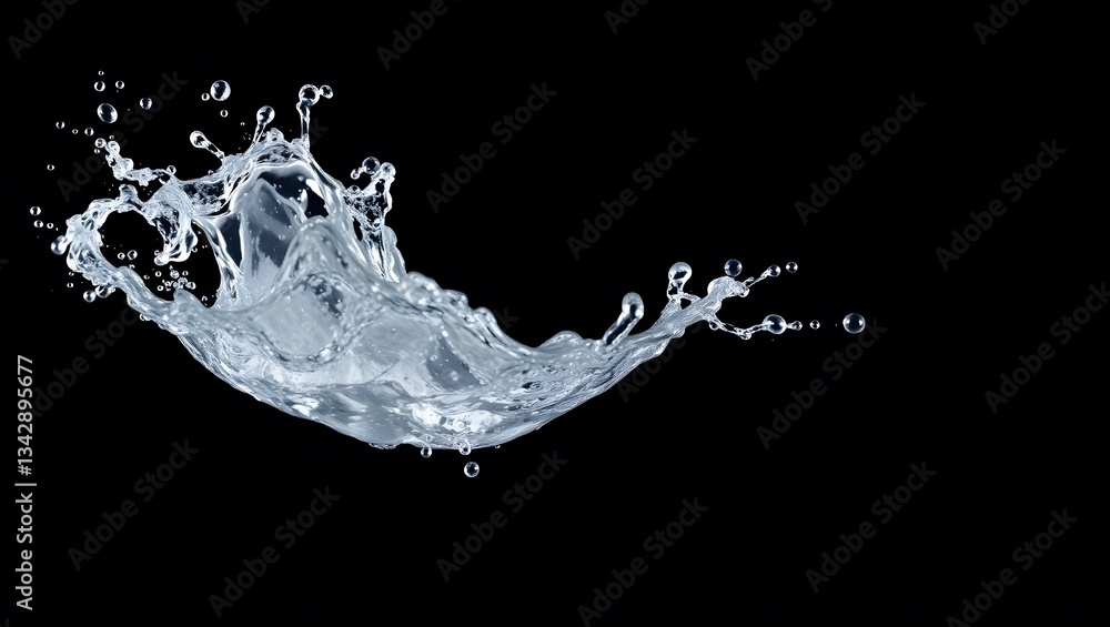 Dynamic Water Splash Against Black Background Dynamic Water Splash Against Black Background