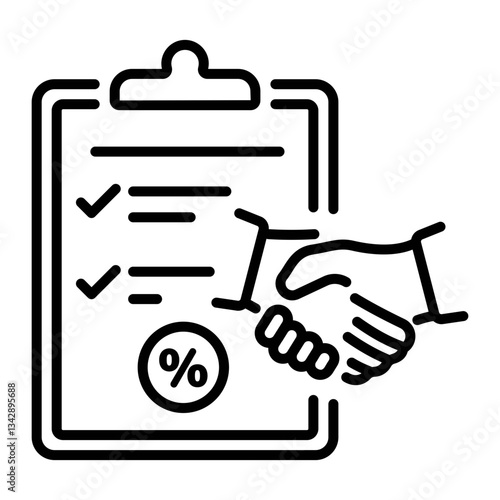 Completion of tax registration, line style icon 